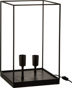 J-Line tafellamp Rechthoekige Frame - metaal - zwart - large