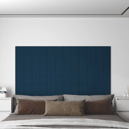 vidaXL - Wandpanelen - 12 - st - 1,08 - m² - 60x15 - cm - fluweel - blauw