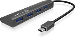 Icy Box IB-AC6405-C - USB Hub - 4x USB 3.2 Gen 1 Type-A - Antraciet