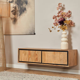 Zwevend tv-meubel RichWood 120 cm - naturel