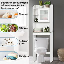 Coast toiletplank badkamerruimte spaarder met verstelbare niveaus 59 x 19 x 173 cm wit
