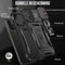 Podec iPhone 15 Pro - Anti-Shock Case Cover Hybrid Armor - Kickstand Ring - Zwart