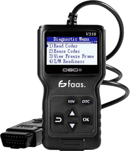 Faas OBD2 Scanner - Diagnosecomputer - Foutcodes uitlezen en wissen - Zwart