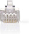 RJ45-Connector - Male - Stranded STP CAT6 - Recht - Verguld - 10 Stuks - PVC - Transparant - Polybag