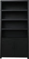 HSM Collection Wandkast 4 Vakken 105cm Zwart Mangohout/Mdf