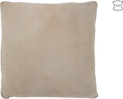 J-Line kussen Geweefd - leder - grijs