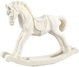 PTMD Kanisha Cream Poly Flocking Horse Statue L