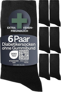 HELDENWERK Comfort sokken - 6 paar - ademend zacht materiaal - extra brede diabeticissokken (6 paar)