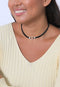 Elli - Halsketting - Dames Choker Cirkel Suède Zwart 925 Sterling Zilver