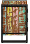 vidaXL - Nachtkastje - - - Kleurrijk, - 40x35x50 - cm, - Massief - Hout, - Gerecycled