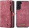 Caseme - Vintage 2 in 1 portemonnee hoes - Geschikt voor Samsung Galaxy S22 Plus / S22+ - Rood