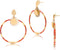 Scmyk EG-271 C - Oorbellen - Goud plated met oranje kraaltjes en parelmoer druppel - Goudkleurig