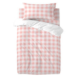 Dekbedovertrek set HappyFriday Basic Kids Roze Wieg voor baby's Vichy 2 Onderdelen