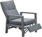 Garden Impressions Captain relax tuinstoel met voetensteun - aluminium - donker grijs/licht grijs