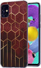 iMoshion Hoesje Geschikt voor Samsung Galaxy A51 Hoesje Siliconen - iMoshion Design hoesje - Goud / Rood / Brick Red Honeycomb