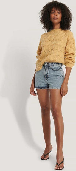 NA-KD - Regular Hem Denim Jeans - Vijf zakken ontwerp - Lichtblauw (EU 40)