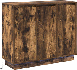 vidaXL - Dressoir - met - LED - - - Rookhout - - - 90x32x75 - cm - - - Gemaakt - van - Engineered - Wood