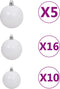 vidaXL - Kunstkerstboom - met - 300 - LED's - kerstballen - en - sneeuw - 240 - cm