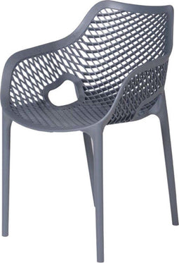 baratti stapelbare tuinstoel carva – met armleuning – donkergrijs