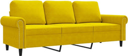 vidaXL - Driezitsbank - 180 - cm - fluweel - geel