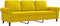 vidaXL - Driezitsbank - 180 - cm - fluweel - geel