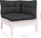 vidaXL - 3-delige - Loungeset - met - kussens - massief - grenenhout - wit