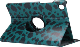 Tablet Hoes Geschikt voor Samsung Galaxy Tab A7 - 360° Draaibare Design Bookcase - Meerkleurig /Green Leopard