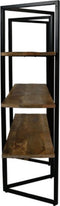 HSM Collection Opbergrek Met 4 Planken 120cm Naturel/Zwart Mangohout/Metaal