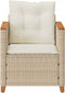 vidaXL - Tuinstoel - met - kussens - poly - rattan - beige