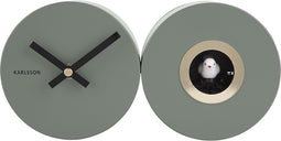 Wall clock Duo Cuckoo matt jungle green