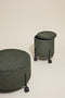 HÜBSCH INTERIOR - CONTAIN groene hocker met wieltjes en opbergruimte OEKO-TEX - ø42xh46cm