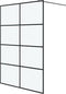 vidaXL - Inloopdouchewand - 140x195 - cm - mat - ESG-glas - zwart