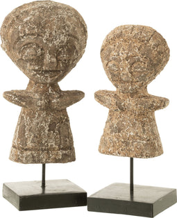 J-Line decoratie Standbeeld Ying - hout - naturel - large