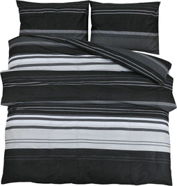 vidaXL - Dekbedovertrekset - 260x240 - cm - katoen - zwart - en - wit