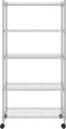 Opbergrek 5-laags met wielen 250 kg 75x35x155 cm chroomkleurig