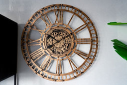 Grote Wandklok Open - Ø 110cm - Metaal - wandklok goud