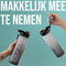 Hup Motivatie Drinkfles - Waterfles 1 Liter - Tijdmarkering en Drinktuit - Zwart/Wit