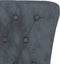 vidaXL - Stoel - hoge - rugleuning - met - knopen - fluweel - donkergrijs