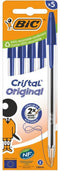 Balpen bic cristal m 5st blauw