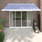 vidaXL - Luifel - uittrekbaar - 3x2,5 - m - stof - en - aluminium - blauw - en - wit