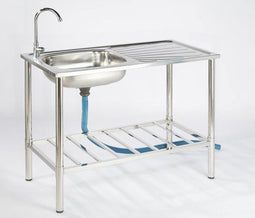 Inox Camping Tafel - Gootsteen Lavabo met Kraan 100x77x50cm