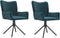 vidaXL - Eetkamerstoelen - draaibaar - 2 - st - fluweel - blauw