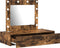 vidaXL - Wandkaptafel - met - LED - Verlichting - in - Rook - Eik
