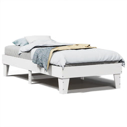 vidaXL - Bedframe - zonder - matras - massief - grenenhout - wit - 140x200 - cm