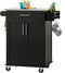 SoBuy FKW110-SCH - Keukenwagen - Zwarte opbergkast op wielen - 60 x 90 x 43 cm