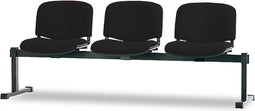 3 persoons- wachtkamerbank Basic stof Zwart
