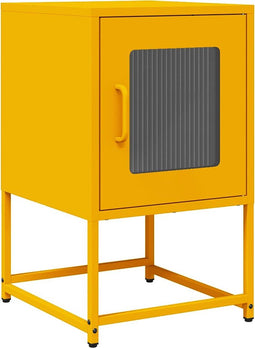 vidaXL - Nachtkastje - 36x39x60,5 - cm - koudgewalst - staal - mosterdgeel