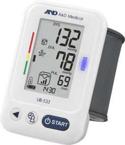 A&D UA-533 - Bloeddrukmeter pols - 2 x 60 geheugenplaatsen - met opbergcase