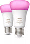 Philips Hue - Slimme Lichtbron E27 - 16 miljoen kleuren - Bluetooth (2 stuks)