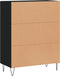 vidaXL - Dressoir - 69,5x34x90 - cm - bewerkt - hout - zwart